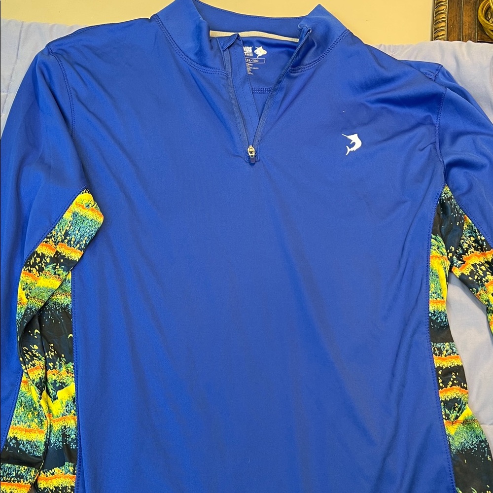 Reel Legends Blue Performance Pullover-youth XL